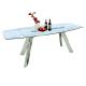 2.4 Meter Stainless Extension Dining Table HPL Laminate Textured Top