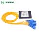 SM MM Fiber Optic 1x8 Cassette PLC Splitter ABS Material In FTTH