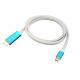 Mobile Phone TPE Flat Type C Data Cable Two Side White Color 3FT Long