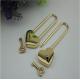Luxury heart shape decorative light gold wedding padlock for purse