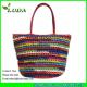 LUDA colorful straw handbags hand crochet beach  paper straw bags