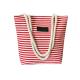 Ladies Casual Canvas Grocery Shopping Bags , Striped Beach Tote Bag