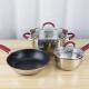 Custom Kitchen 5pcs Non Stick Cooking Pan Cookware Set Pot Set Silicone Handle Cooking Pot Set