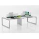 4 Seater Office Ergonomic Workstation Table Desk Linear Open E0 Grade For Staff