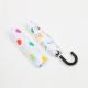 19 Inch J Real Leather Handle Three Fold Umbrella Colorful Dots For Young People