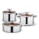 Multi-function Kitchen Cookware Silver Cooking Pot Set Stainless Steel Cookware Sets With Thick Stainless Steel Handle
