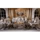 Baroque Majlis sofa Luxury Fabric Silk Curved Living Room Furniture European Style Classic Sofa Set