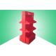 Eco Friendly Red cardboard pop displays Three Shelve To Sell Nightgown & Toys