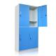 Gym Home Double Color Storage Metal Locker Wardrobe 4 Doors Slim Frame