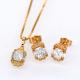 Vintage jewelry Pendants Necklaces Earrings Set For Women 18K Real Gold Plated