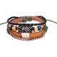 Fishbone charm “primitive tribe” multi strands leather bracelets