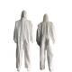Breathable Anti Static EN1073 White Disposable Micro Film Suit For Solid Particulates