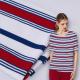 Stylish And Elegant Close To The Skin Breathable Striped Cotton Fabric For T-Shirt