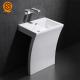 Fireproof Solid Surface Wash Basin Lavabo White Pedestal Wash Basin