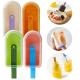 Kids Cartoon Popsicle Molds Food-Grade Silicone Ice Pop Cream Molds With Reusable Sticks Non-Stick Flat Design Easy Release