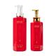 Vibrant 700ml/500ml Red Shampoo Lotion Bottle With Luxurious Golden Pump Head