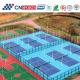 Resilient Rubber Sport Court Flooring With Buffering Cushion And Acrylic Topcoat Layer