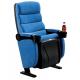 Blue Fabric PP Theater Seating Chairs Movable Armrest Iron Metal Type