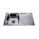 WY-7848 single bowl stainless steel kitchen sink with drain board with kitchen faucets