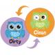 OEM Animal Owl magnetic Clean Dirty Flip Sign Dishwasher Sticker Clean Dirty