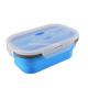 800ml Tableware customized color and logo collapsible lunch box food grade rectangle silicone foldable leakproof warmer