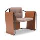 Metal Frame Leather Leisure Chairs Adjustable Restraint Head Brown Leather Armchair