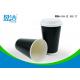 Black Surface 16 OZ Disposable Paper Cups With Double Walls Structure