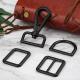 25mm Zinc Alloy Adjustable Square Metal Buckle Set 1 Inch Matte Black D Ring Swivel Snap Hook Dog ODM Accepted