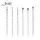 Jessup 6pcs Travel Makeup Brushes White Wood Handle