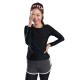 CPG Global Women Pure Color Polyester Slim Long Sleeves Round Collar Gym Running Sports T-Shirts S-L S43
