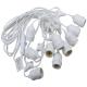 OUTDOOR 21' Commercial Medium Base Light Stringer w Suspender - White (Bulbs