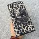 Authentic Stingray Skin Leopard Tiger Designer  Long Wallet Genuine Leather Women Large Clutch Purse Lady Card Holder
