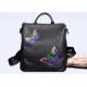 Fashion Institute Ladies Leather Backpack For Women , Butterfly Embroidery Printing