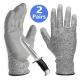 Grey PU Coated Cut Resistant Gloves Non Slip Breathable Barehand Sensitivity