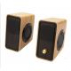 Real Bamboo Wired Wooden Speaker , Super Bass Multimedia HiFi Desk Stereo Speaker