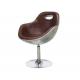 Vintage Retro Style Aviator Leather Swivel Chair For Kitchen / Dining / Office