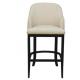 Solid wood frame white pu/leather upholstery American style wooden barstool