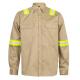 Khaki Reflective FR Welding Shirt 100% Cotton CAT2 ATPV