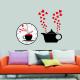 25A010 Beautiful Lovely Teapot Design Wall Decal Wall Sticker Clock, Removable