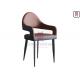 W45cm Upholstered Metal Restaurant Chair Eco Leather Nordic Unfolded