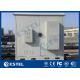 Two Bay Galvanized Steel Outdoor Telecom Cabinets Floor Mounting PEF Heat Insulation