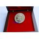 2019 new silver color commemorative coin, high-grade mirror coin with acrylic box and wooden box, glossy badge custom