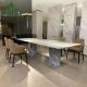 OEM Dining Room Furniture For 8-12 Full Marble Rectangular Dining Table Set
