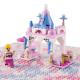 ABS colorful city model princess house dream girls pink castle building blocks