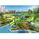 Different Color Fiberglass Water Slide 15m Platform Height For Water Park