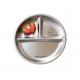 Round Kids Dinner Plates 304 Stainless Steel 3 Compartment Plates