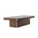 Living Room Stainless Steel Square Central Coffee Table Matt Rose Gold Satin Finish Black Glass Top Metal Legs