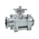 High Platform Outlet 304 316 Stainless Steel Clamped 3PC Ball Valve Model NO. Q81F