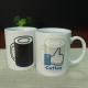 White ceramic heat sensitive color changing mugs custom company logo