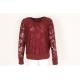 Black red Womens Lace Long Sleeve Top 96% polyester 4% Spandex